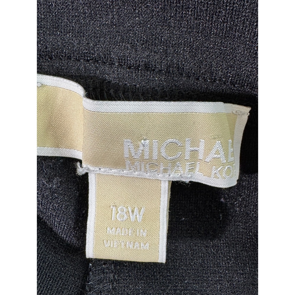 Michael Kors Skinny Trousers Womens 18W Black Good Gold Zip Hardware Stretch - Picture 8 of 13